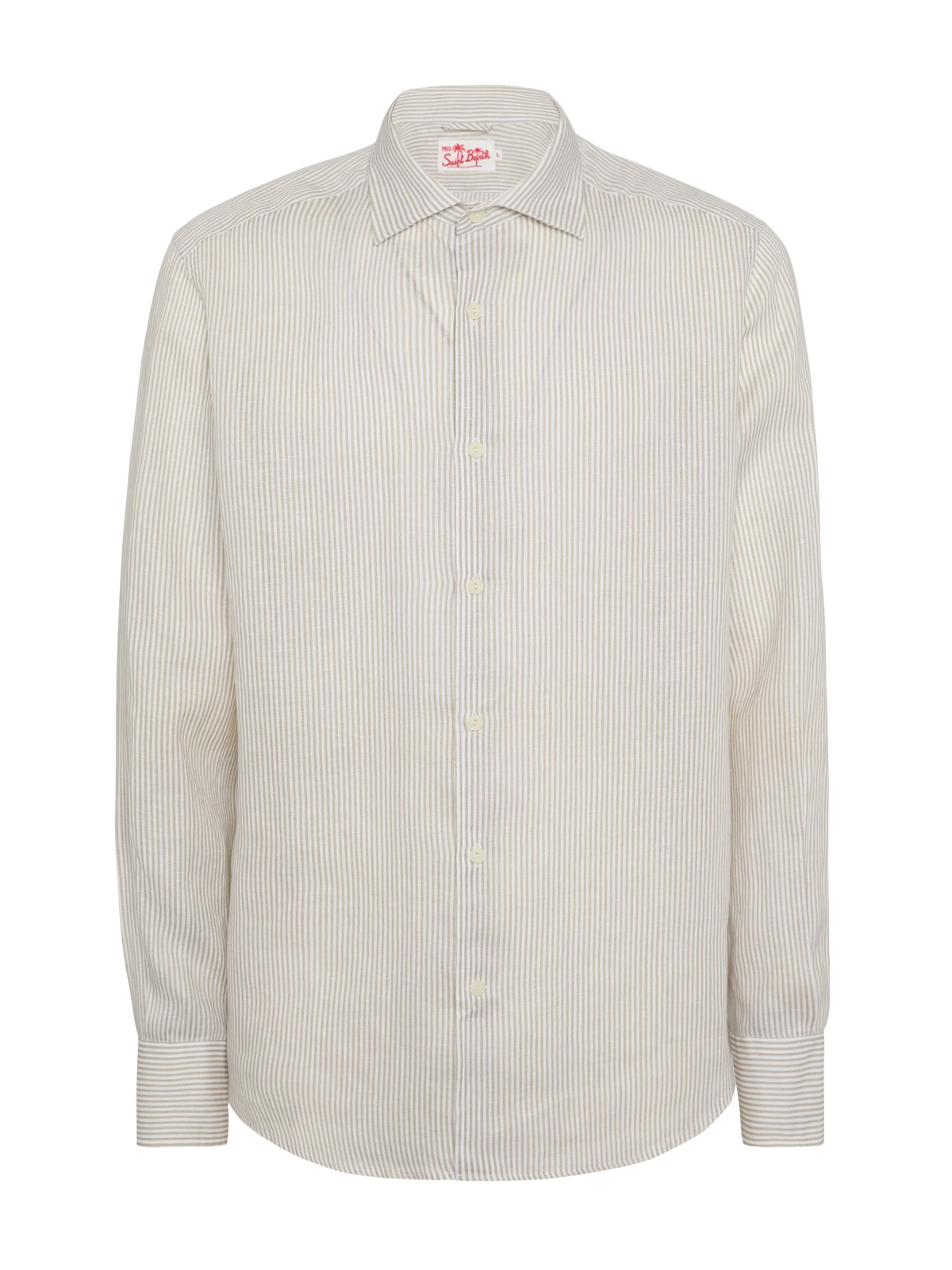 Camicia Pamplona beige a righe in lino product image 4