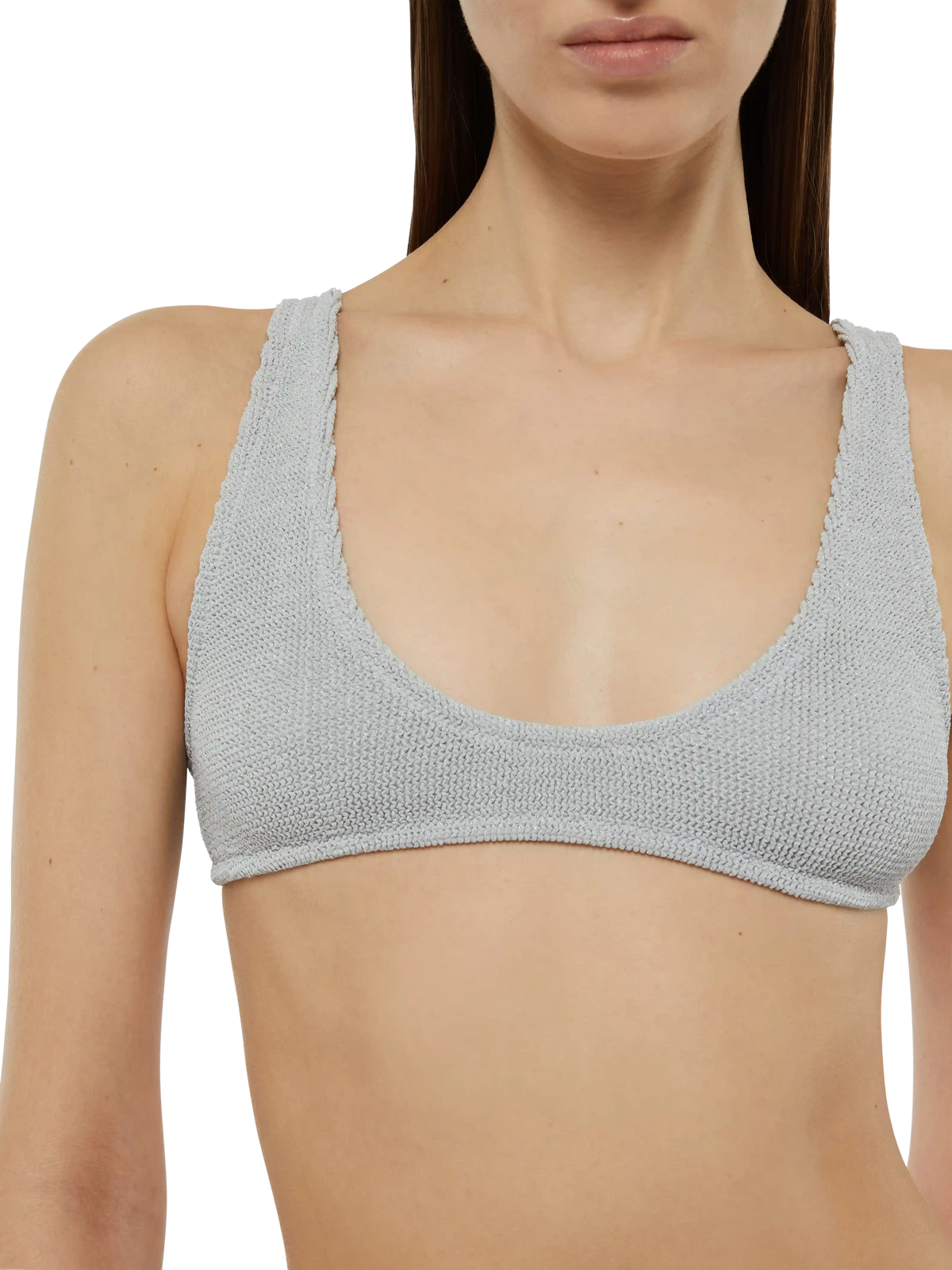 Bikini bralette Pamy Naomi argento in lurex crinkle