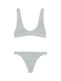 Bikini bralette Pamy Naomi argento in lurex crinkle