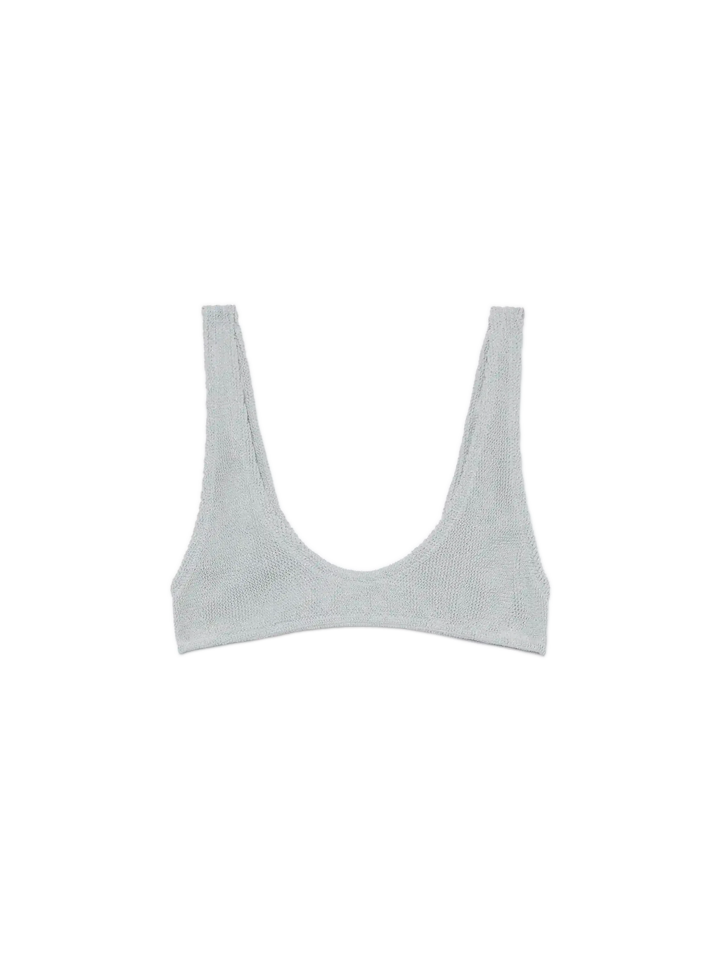 Top bikini Pamy argento in lurex crinkle