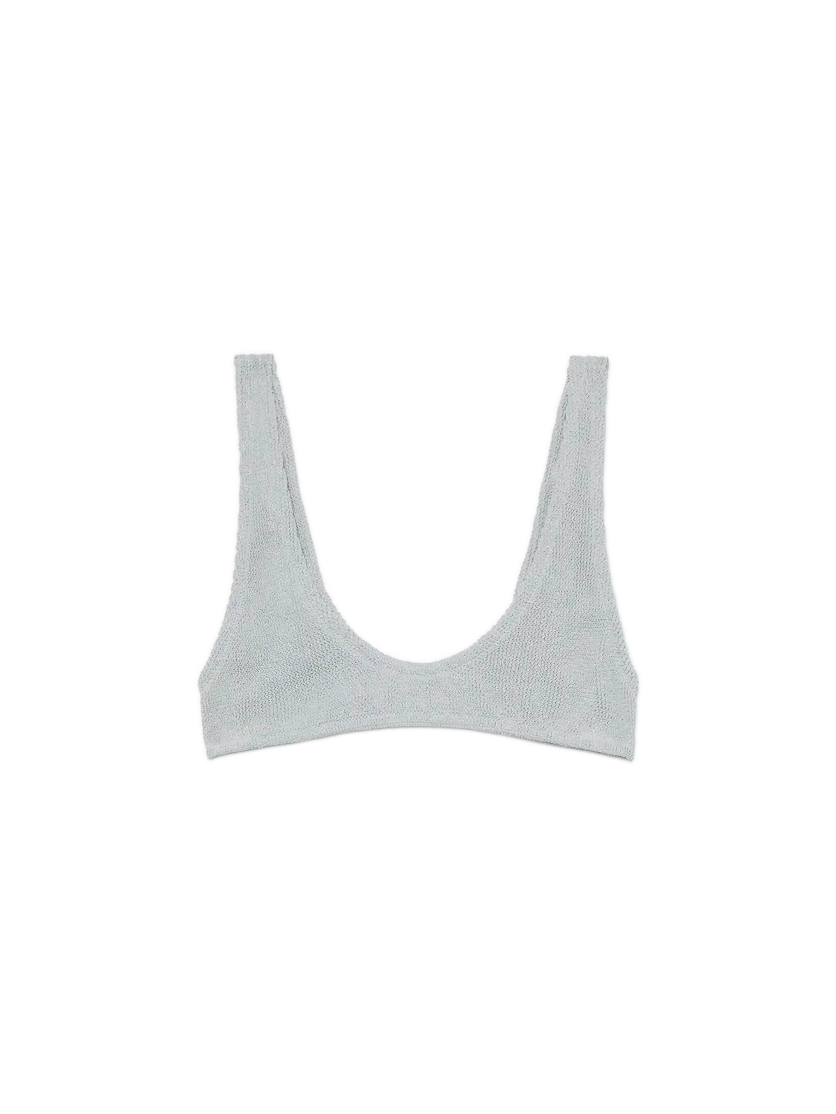 Top bikini Pamy argento in lurex crinkle