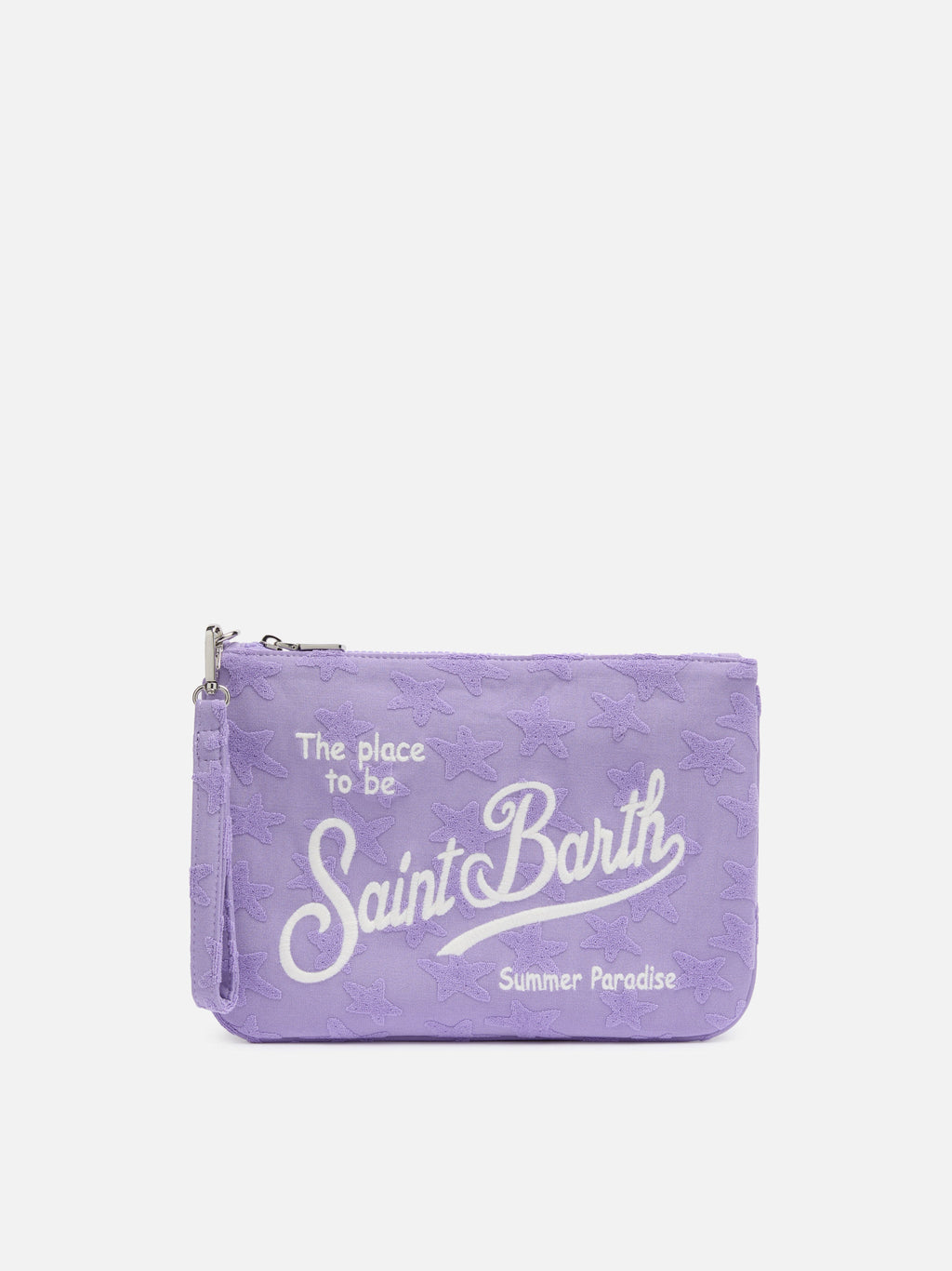 Pochette Parisienne lilla in spugna con stelle in rilievo
