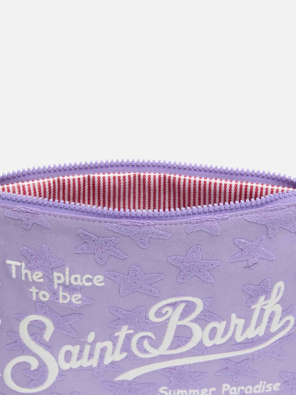 Pochette Parisienne lilla in spugna con stelle in rilievo