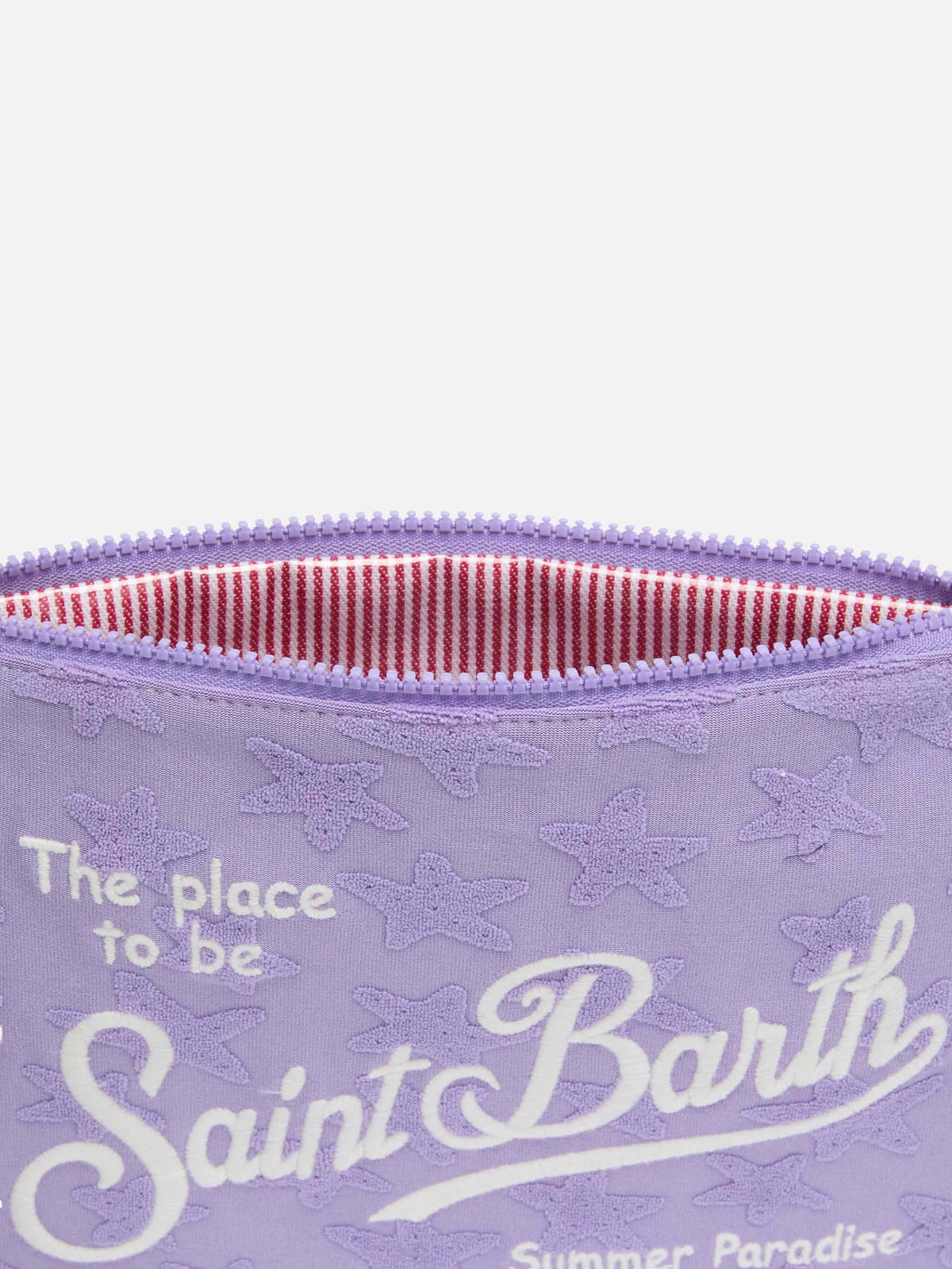 Pochette Parisienne lilla in spugna con stelle in rilievo