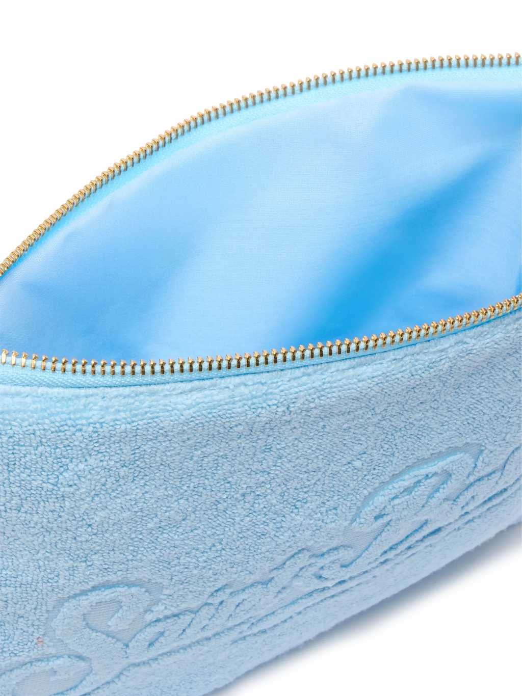 Pochette Pareasy azzurra in spugna con logo in rilievo