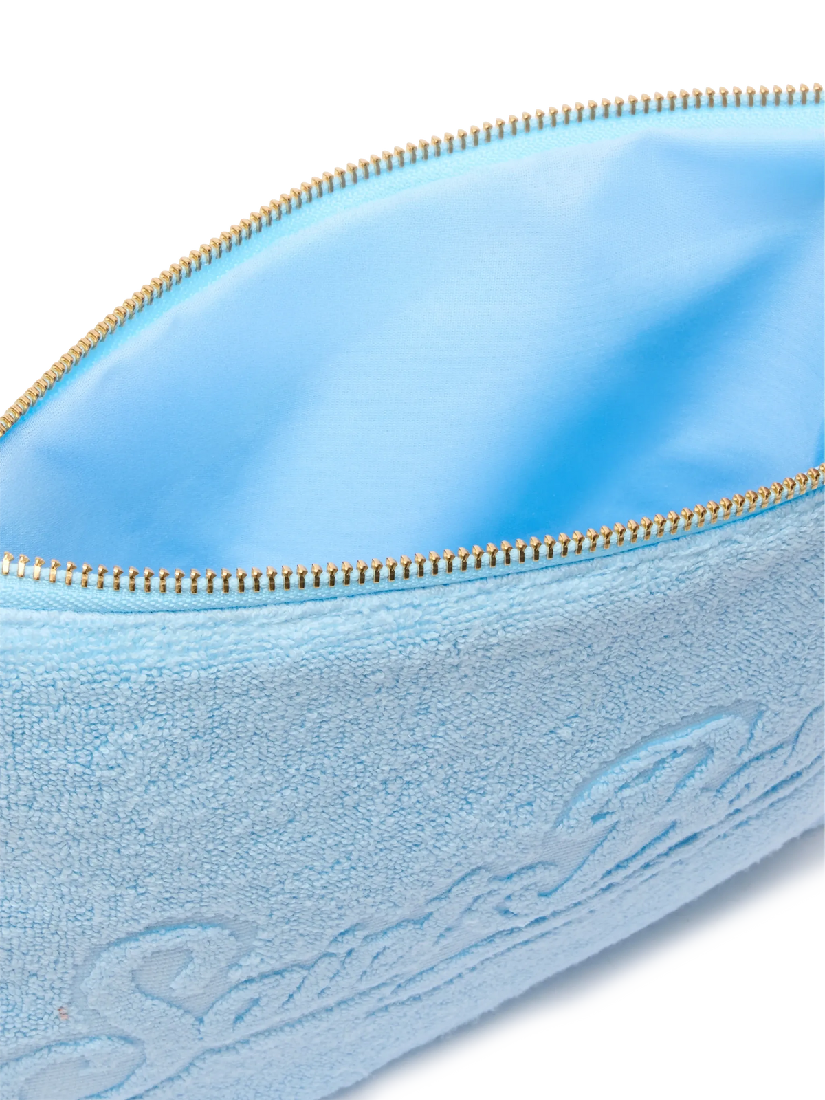 Pochette Pareasy azzurra in spugna con logo in rilievo