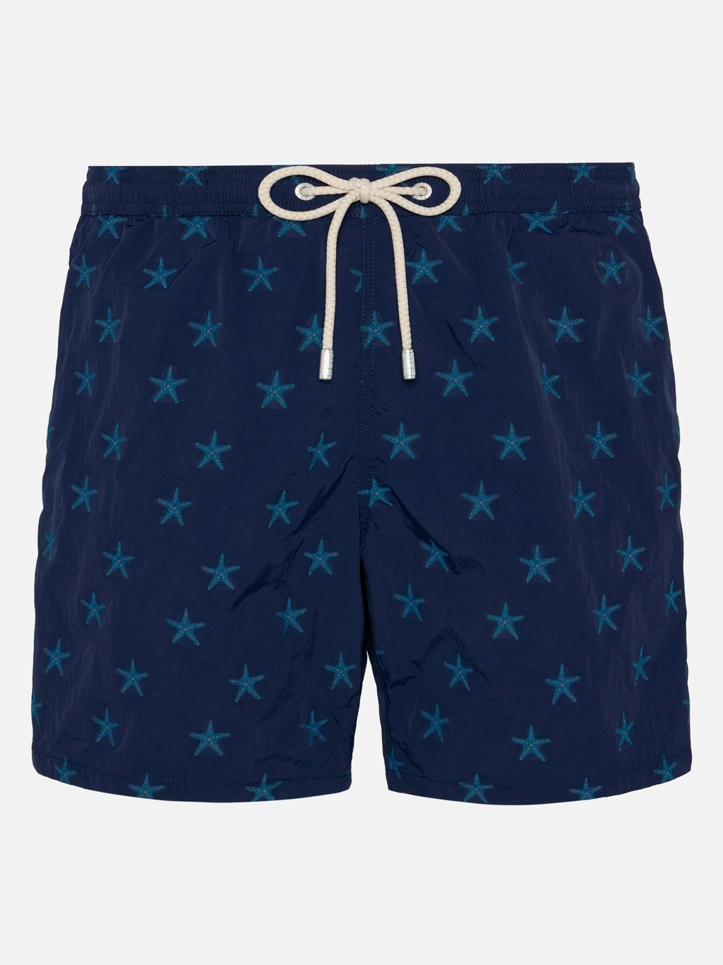 Costume mare Patmos blu navy con jacquard stelle marine