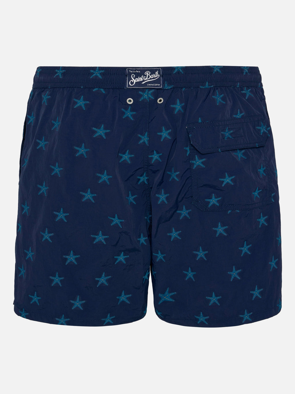 Costume mare Patmos blu navy con jacquard stelle marine