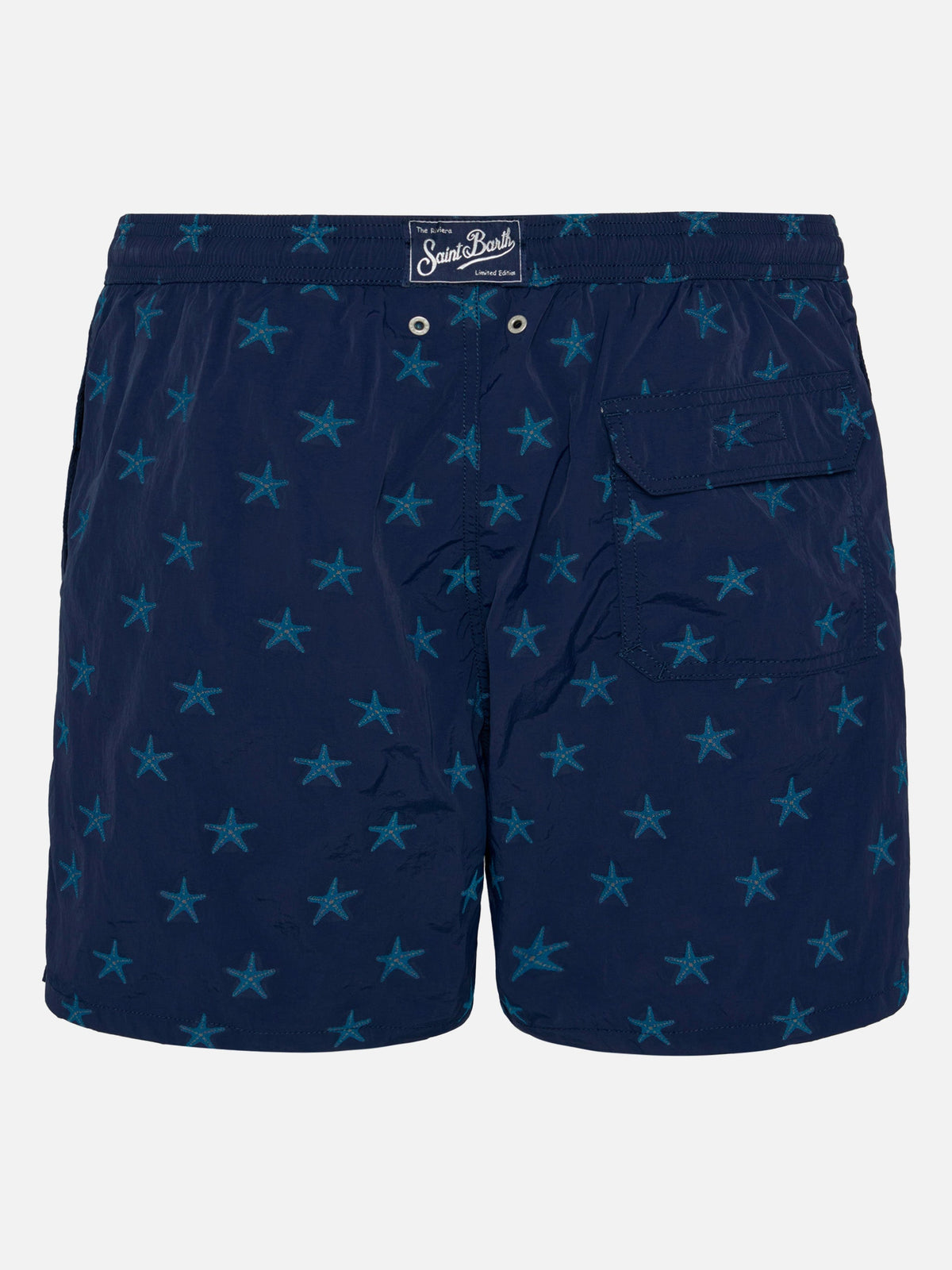 Costume mare Patmos blu navy con jacquard stelle marine