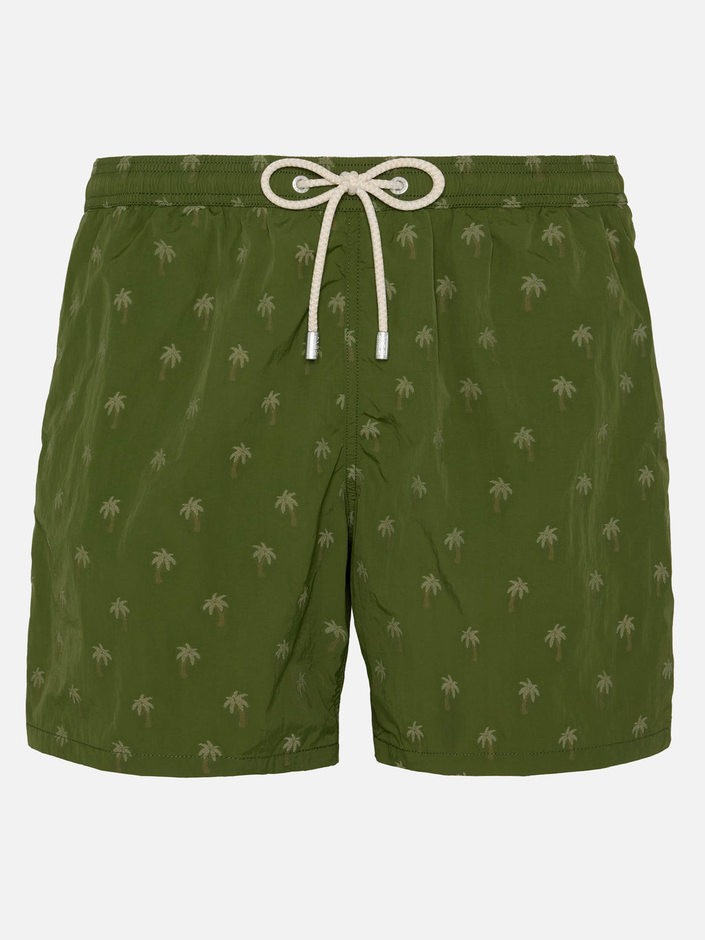 Costume mare Patmos verde militare con jacquard palme
