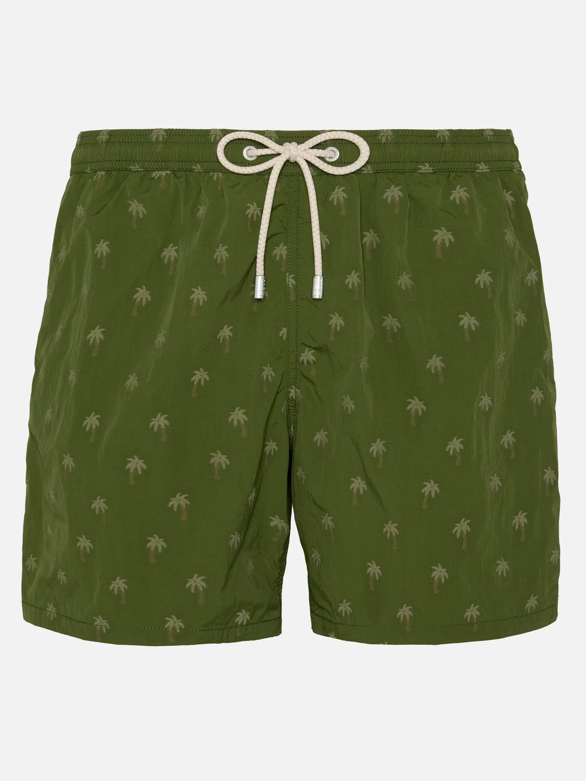 Costume mare Patmos verde militare con jacquard palme