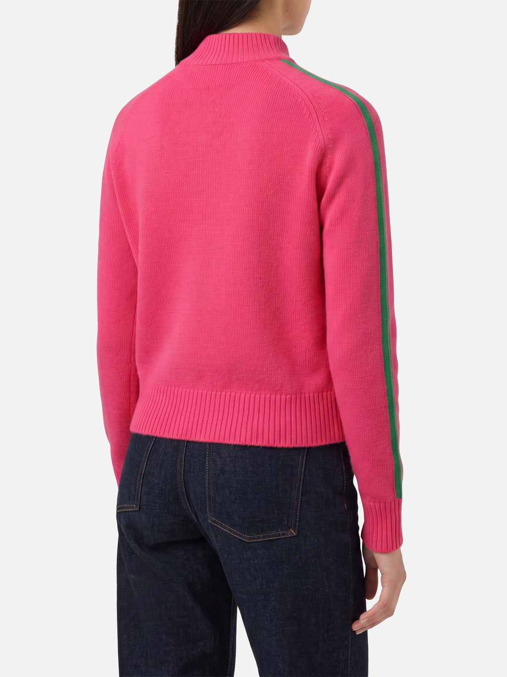 Maglione Peak rosa fluo con collo a lupetto e ricamo Après Ski