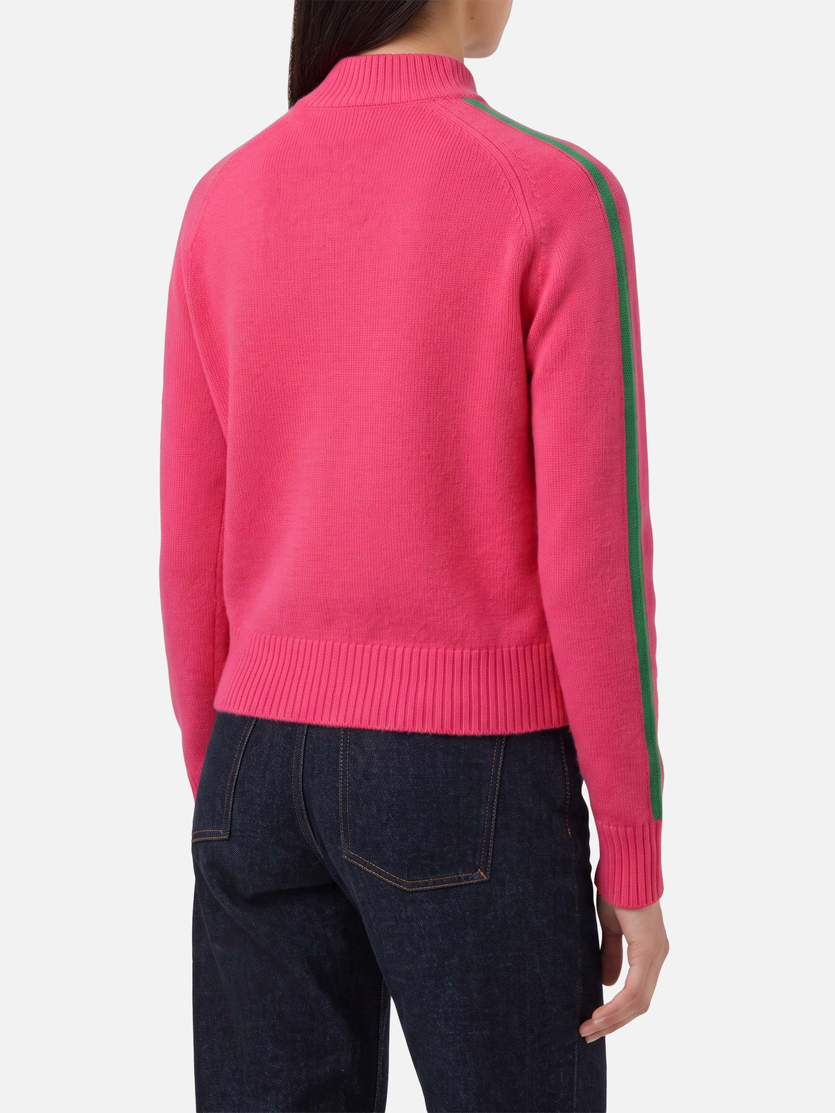 Maglione Peak rosa fluo con collo a lupetto e ricamo Après Ski