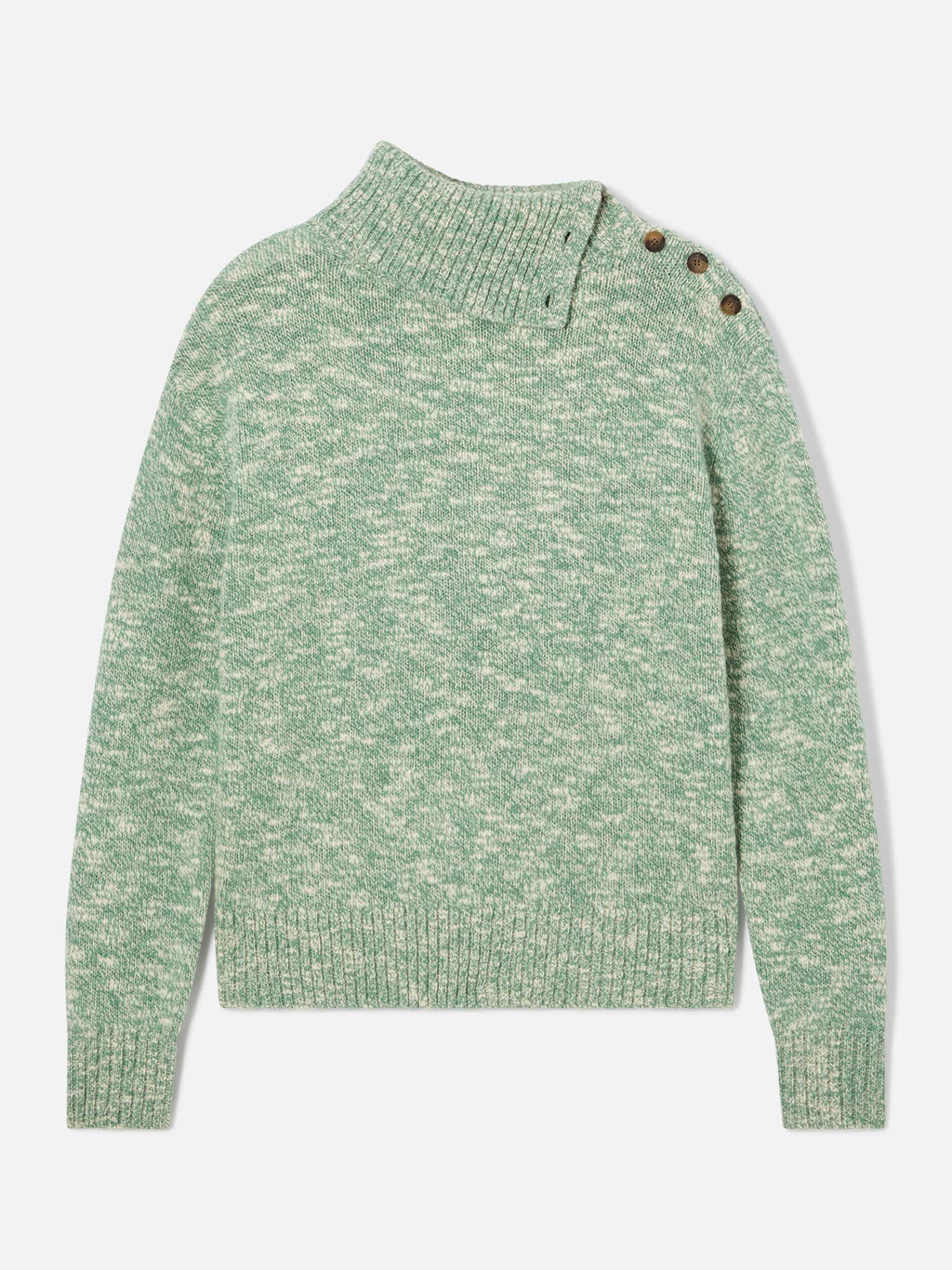 Maglia Philomene verde salvia a collo alto in lana con ricamo logo