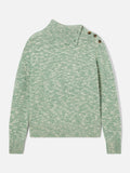 Maglia Philomene verde salvia a collo alto in lana con ricamo logo