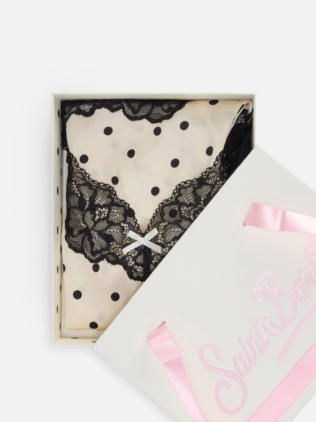 Set Pilar top e shorts off white a pois con pizzo product image 2