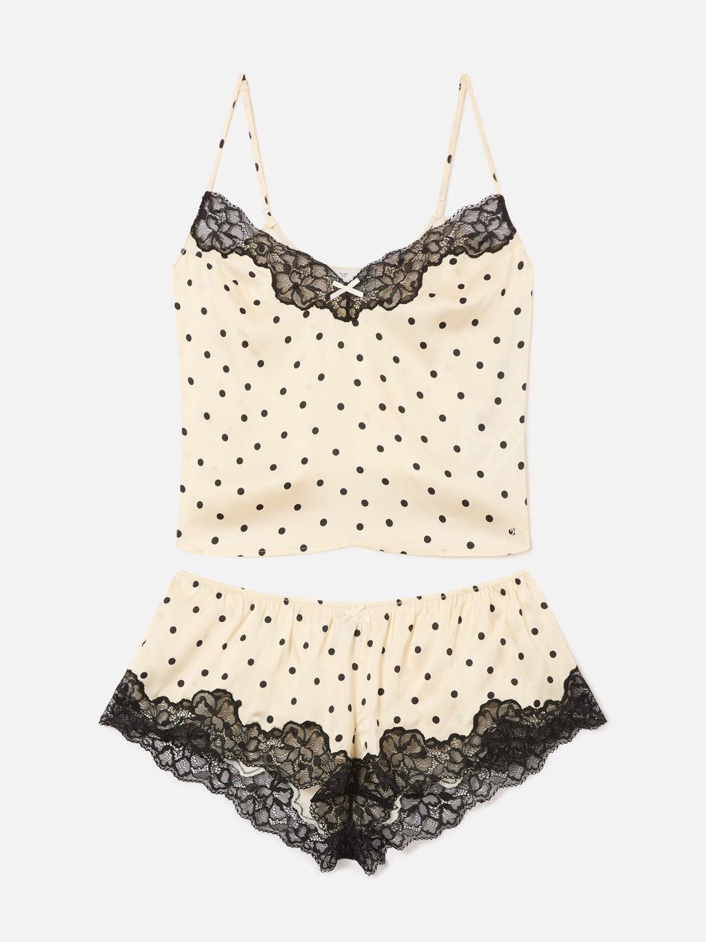 Set Pilar top e shorts off white a pois con pizzo product image 1