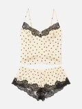 Set Pilar top e shorts off white a pois con pizzo product image 1