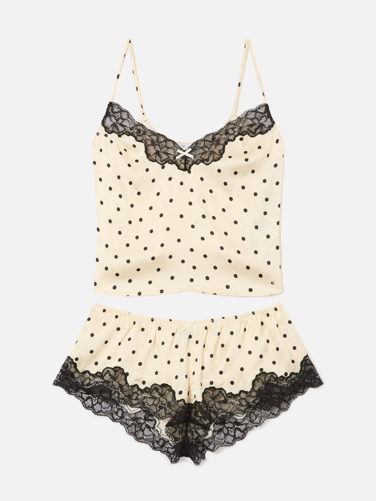 Set Pilar top e shorts off white a pois con pizzo product image 1