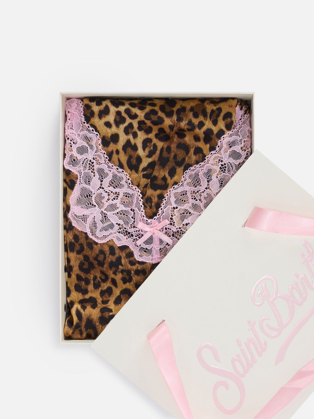 Set Pilar top e shorts con stampa leopardo e pizzo product image 2