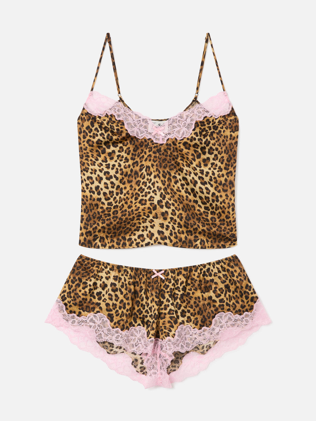 Set Pilar top e shorts con stampa leopardo e pizzo product image 1