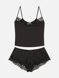 Set Pilar top e shorts nero con pizzo product image 1