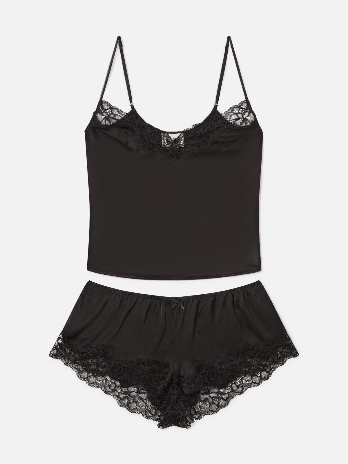 Set Pilar top e shorts nero con pizzo product image 1