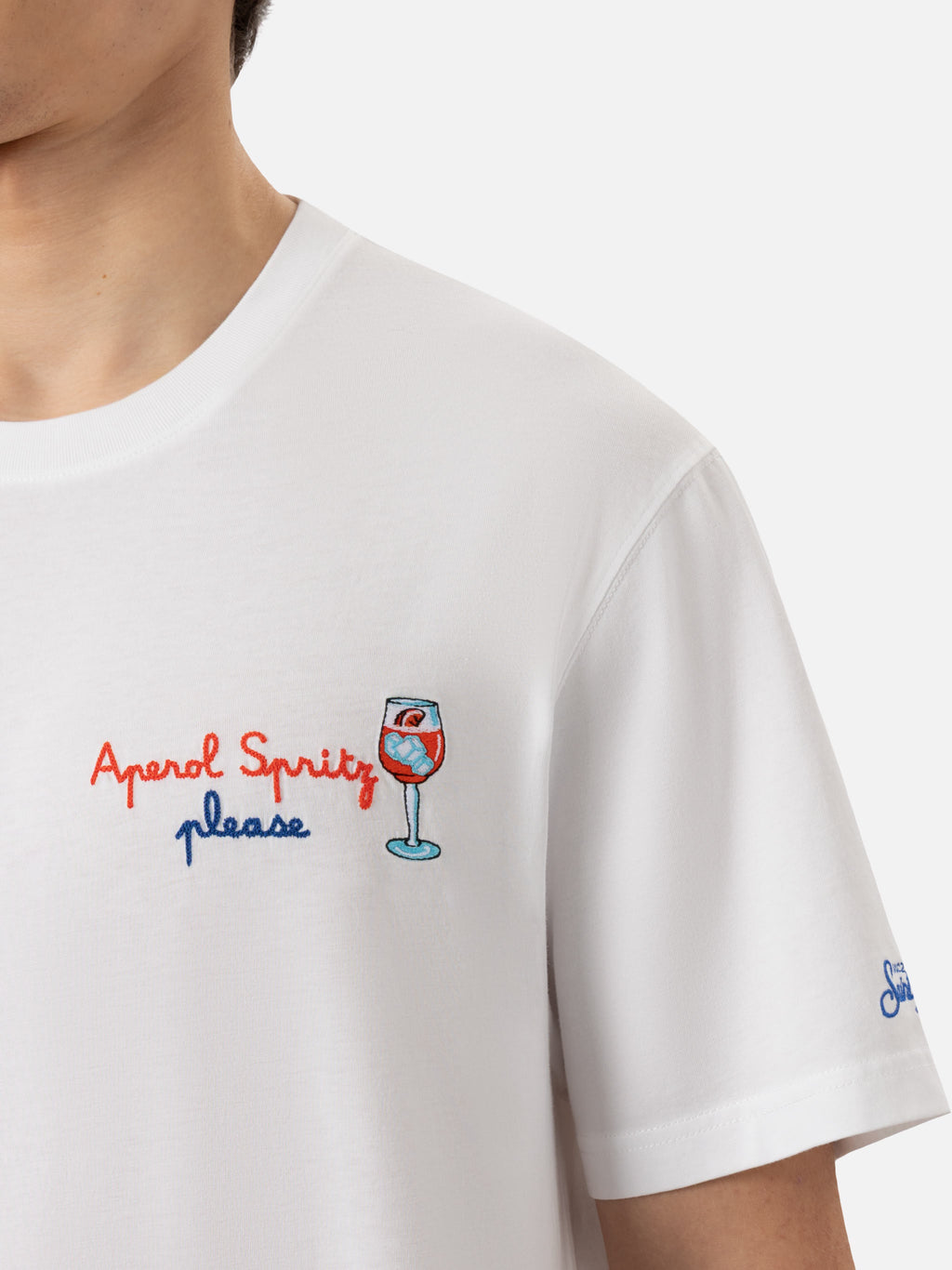 T-shirt Portofino bianca con ricamo Aperol Spritz, please product image 2