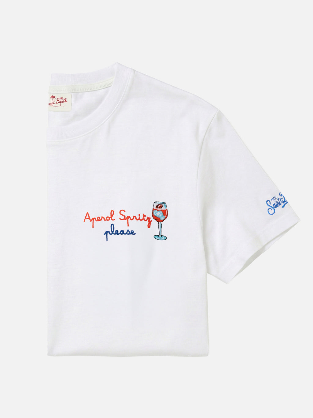 T-shirt Portofino bianca con ricamo Aperol Spritz, please product image 1