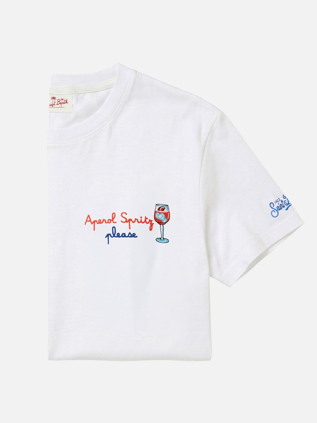 T-shirt Portofino bianca con ricamo Aperol Spritz, please product image 1