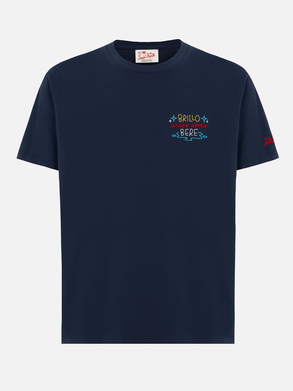 T-shirt Portofino blu navy con ricamo Brillo senza bere product image 6