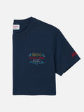 T-shirt Portofino blu navy con ricamo Brillo senza bere product image 1