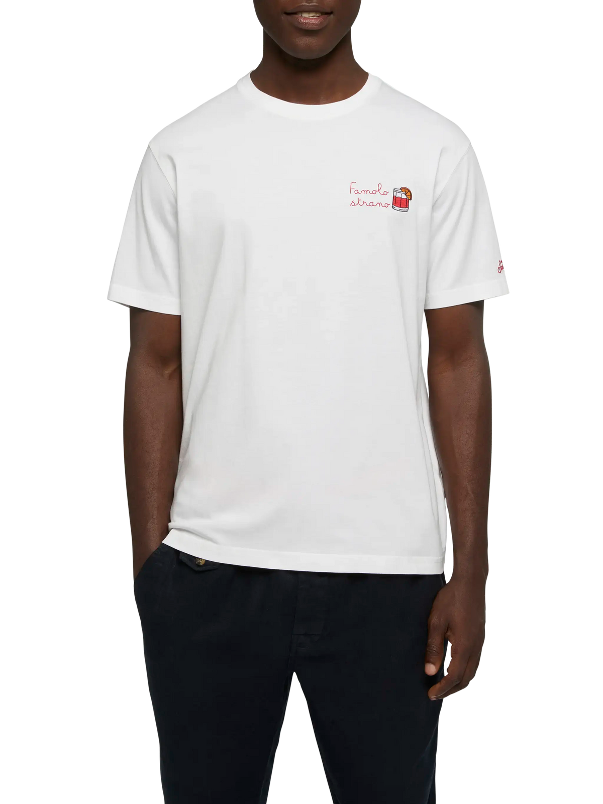 T-shirt Portofino bianca con ricamo Famolo strano product image 3