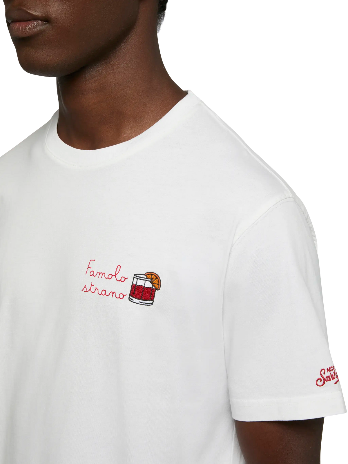 T-shirt Portofino bianca con ricamo Famolo strano product image 2