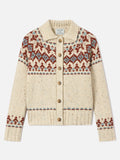Cardigan Patty in misto lana Donegal con motivo fair isle