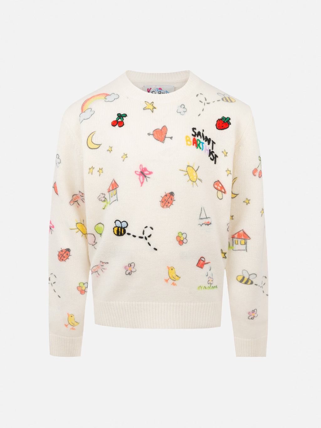 Maglione Princess bianco con stampa schizzi Saint Barthist
