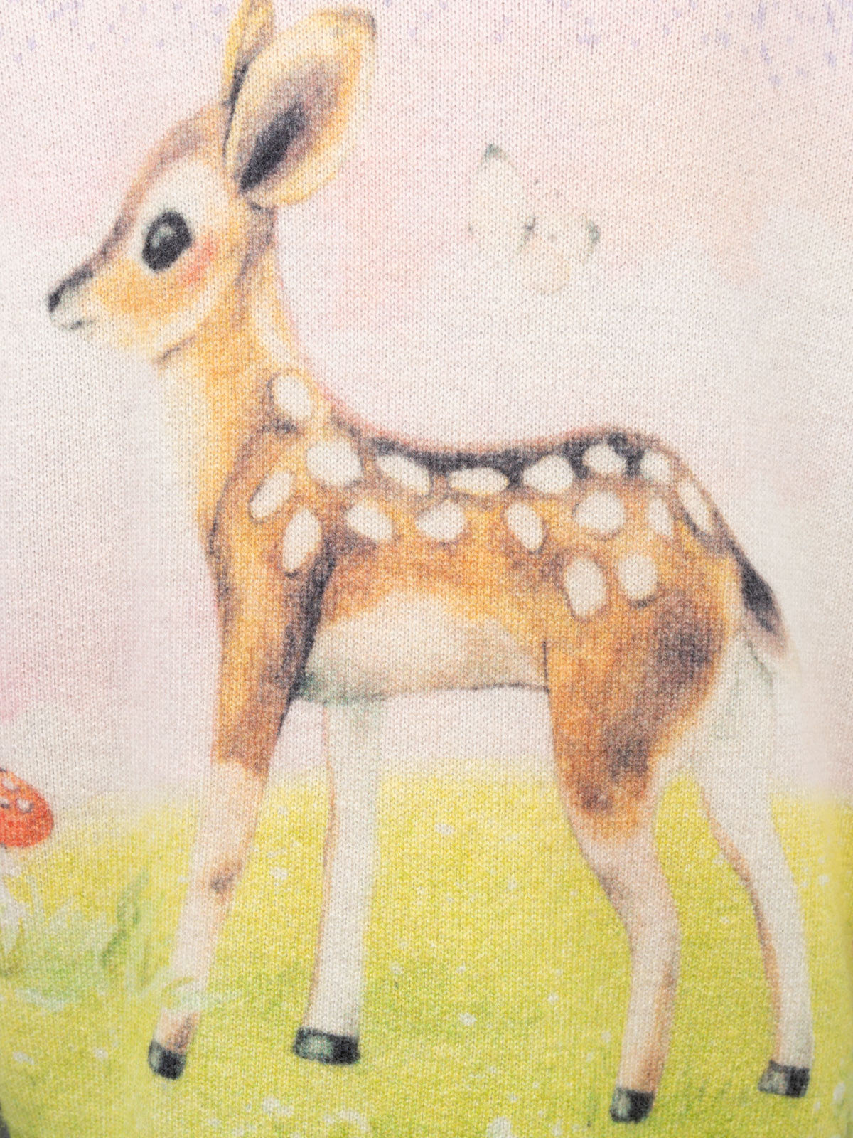 Maglione Princess lilla con stampa cerbiatto tra le nuvole