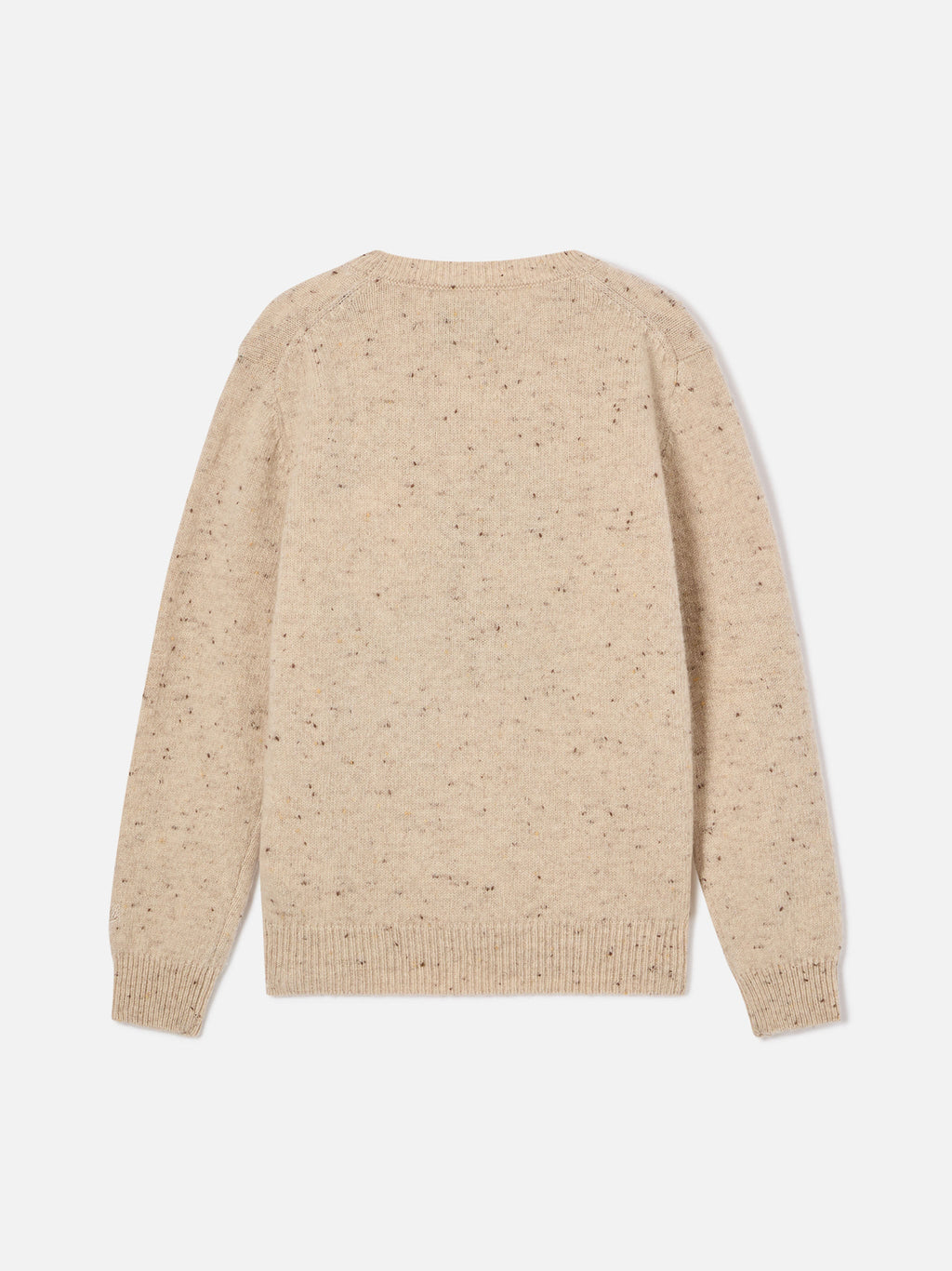 Maglia girocollo Princess beige in misto lana Donegal con intarsio cavallo e ricamo My Only Love