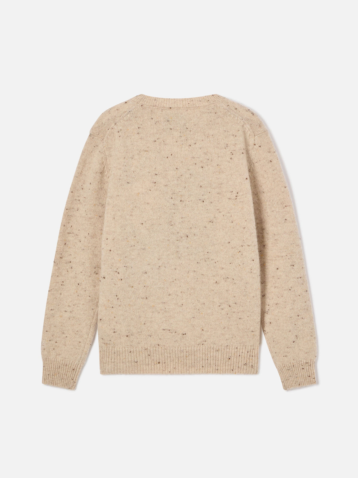 Maglia girocollo Princess beige in misto lana Donegal con intarsio cavallo e ricamo My Only Love