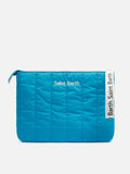 Pochette Puffer turchese con logo
