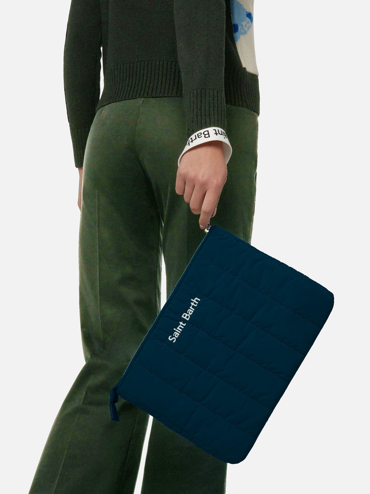 Pochette Puffer blu navy