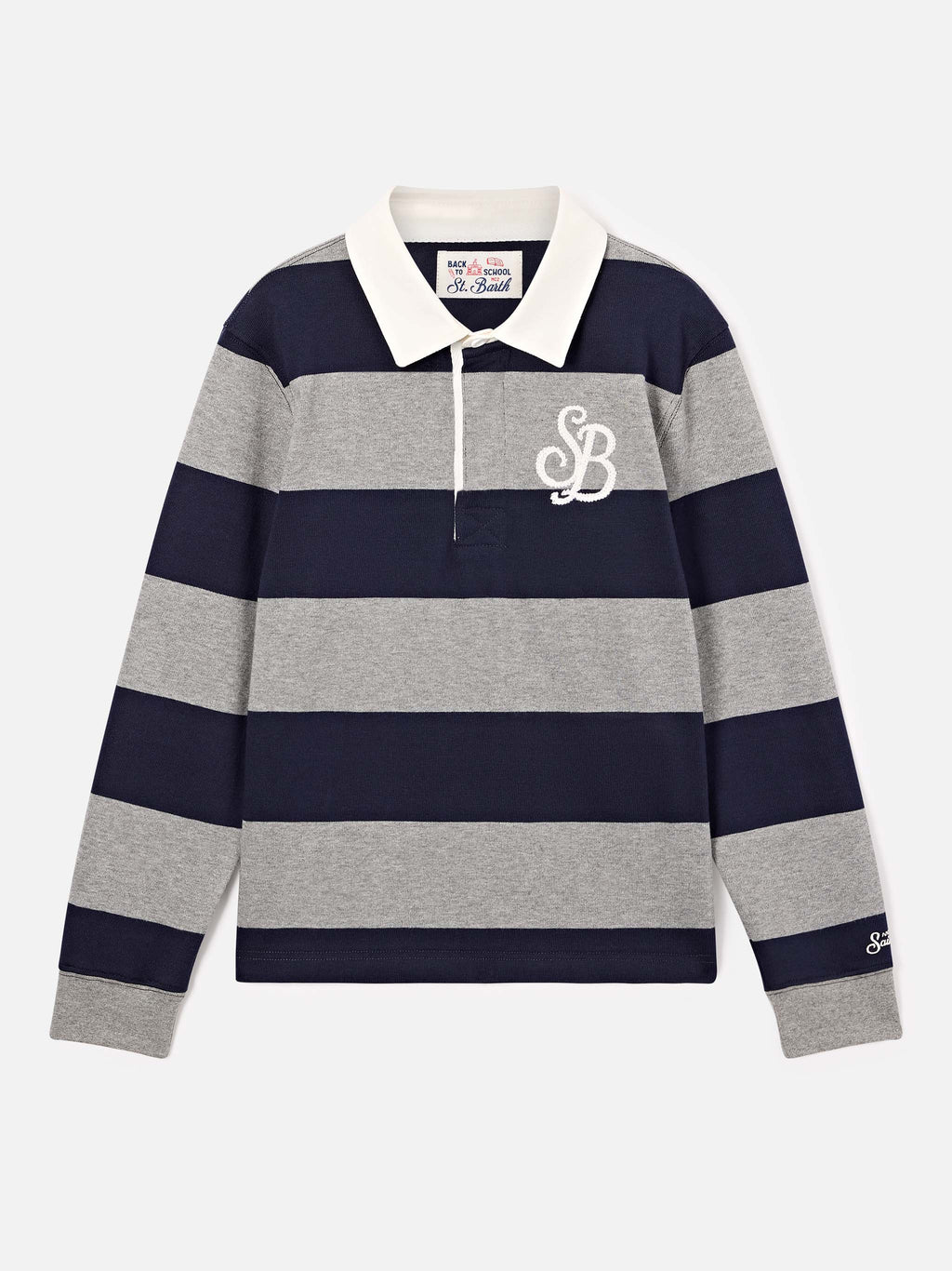 Polo rugby Quarterback a righe in cotone con stampa product image 1