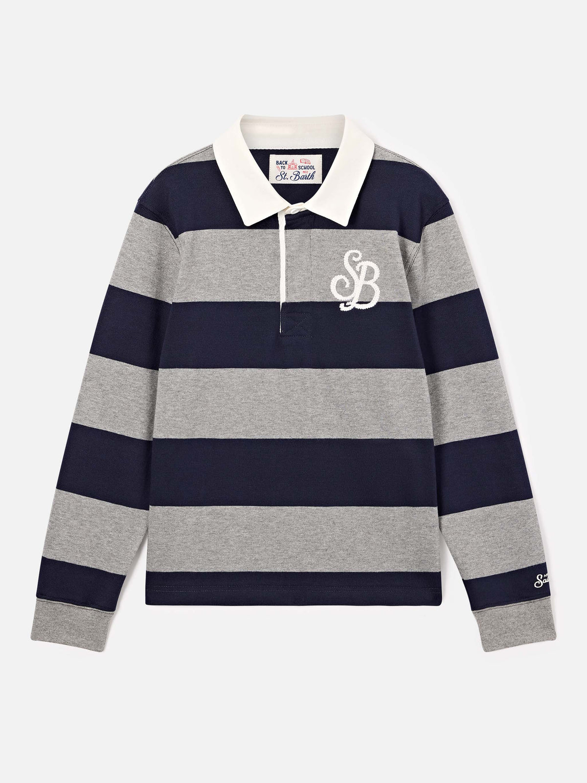 Polo rugby Quarterback a righe in cotone con stampa product image 1