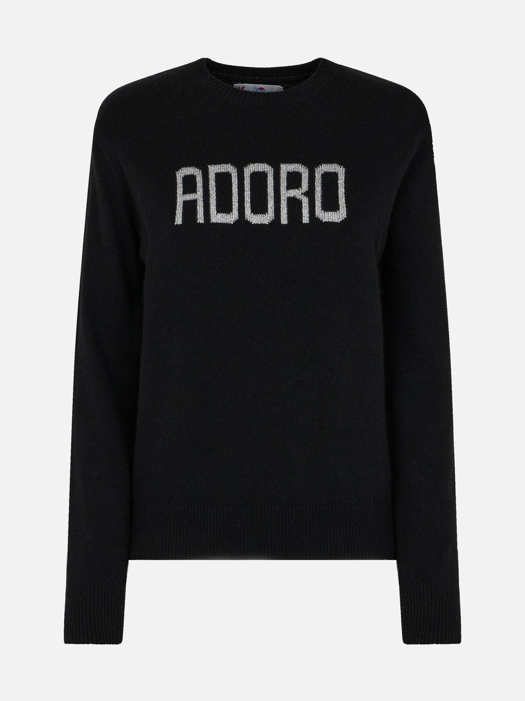 Maglione New Queen nero con jacquard Adoro