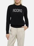 Maglione New Queen nero con jacquard Adoro