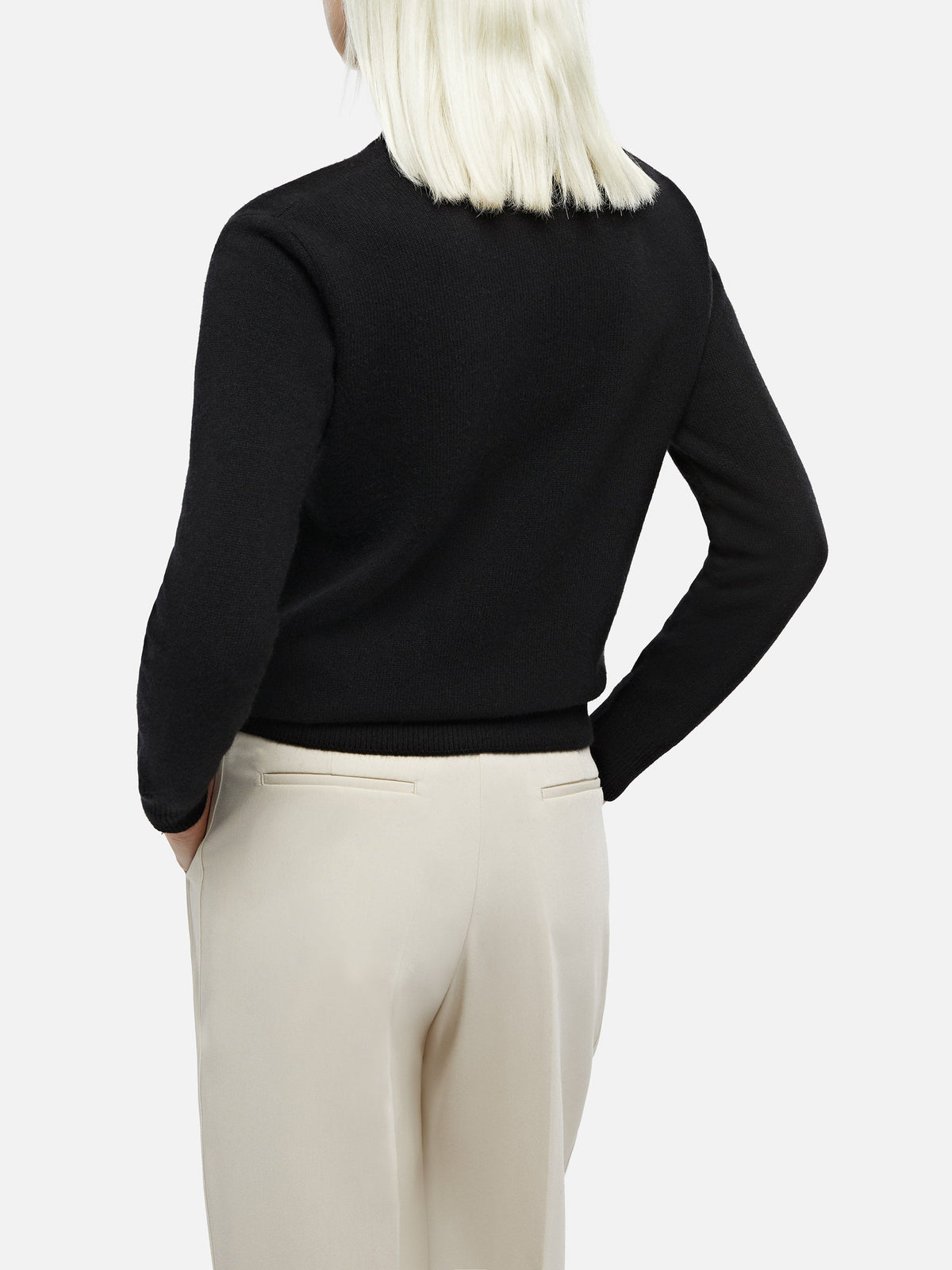 Maglione New Queen nero con jacquard Adoro