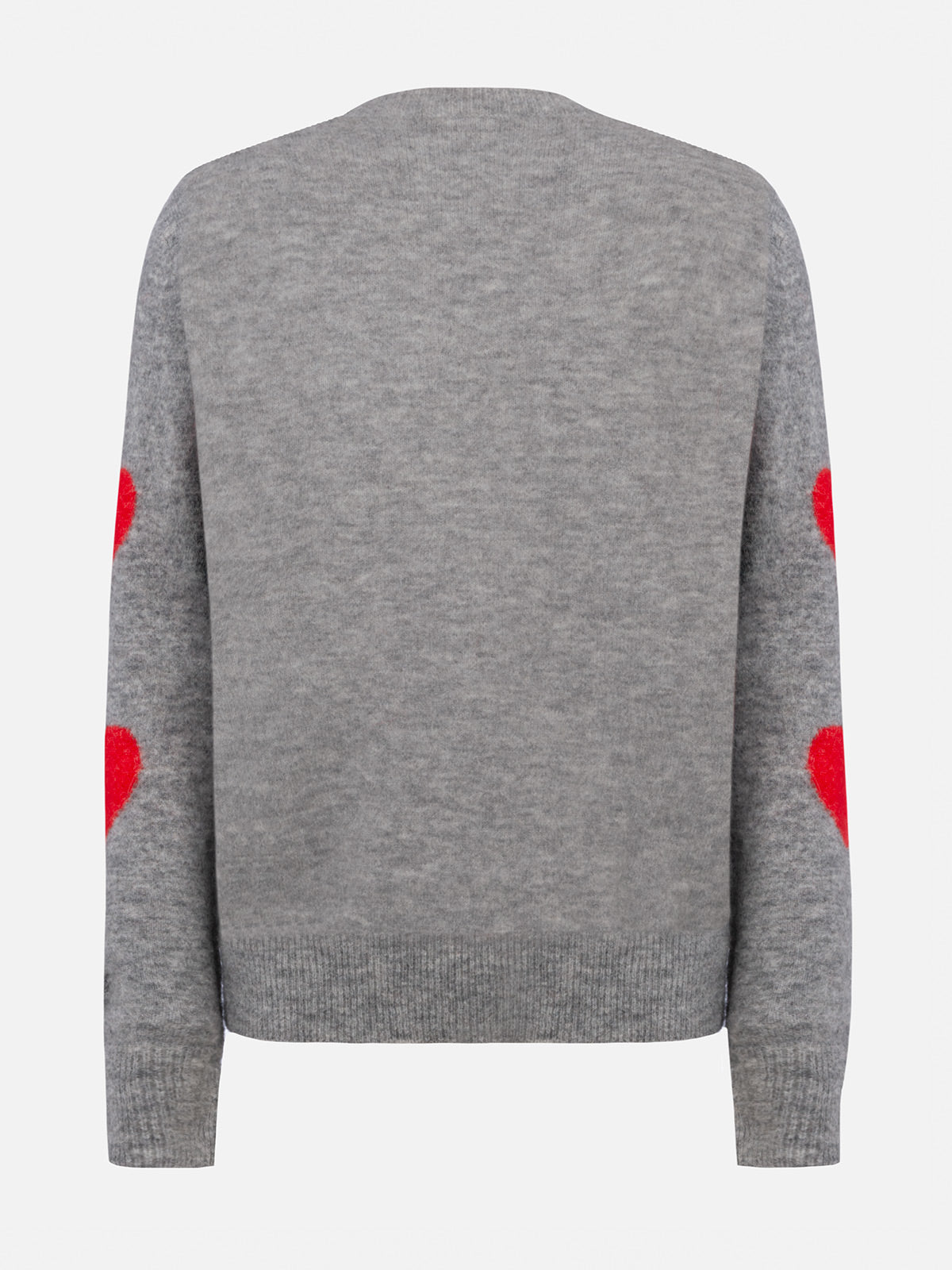 Maglione New Queen grigio con ricamo Kissene
