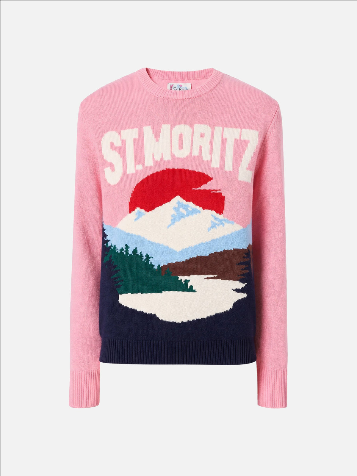 Maglione New Queen rosa con stampa St. Moritz