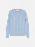 Maglione New Queen azzurro intrecciato