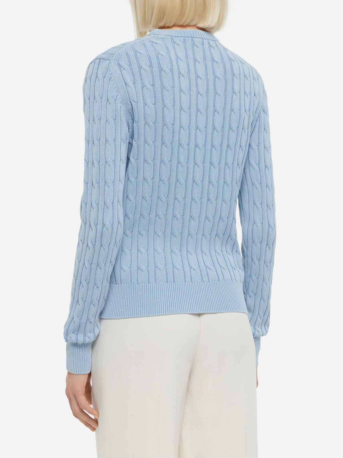 Maglione New Queen azzurro intrecciato